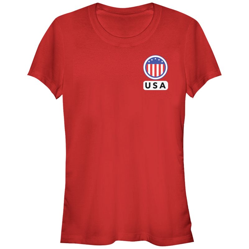 Juniors Womens Lost Gods USA Stars and Stripes Circle T-Shirt, 1 of 4