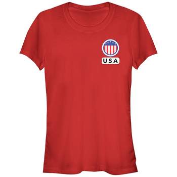 Juniors Womens Lost Gods USA Stars and Stripes Circle T-Shirt