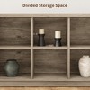8 Cube Storage Organizer Bookshelf, 3 Tier Farmhouse Horizontal Bookcase, 62 Inch Wood Storage Bookcase for Entryway, Long Low Bookshelves - 4 of 4