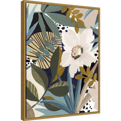 Floral Symphony I Gold Framed Canvas Wall Art