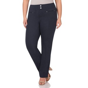 Rekucci Comfort Knit Straight Leg Pants for Curvy Women with Tummy Control - 1 of 4