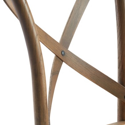 Elmhurst Armless Cross Back Rattan Dining Chairs, Set of 2