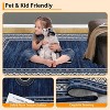 Modern Washable Area Rug, Non-Slip Stain Resistant Low Pile Carpet with Border for Living Room, Bedroom & Kitchen - 4 of 4