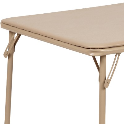 Tan Metal Foldable Kids Table with Powder Coated Finish