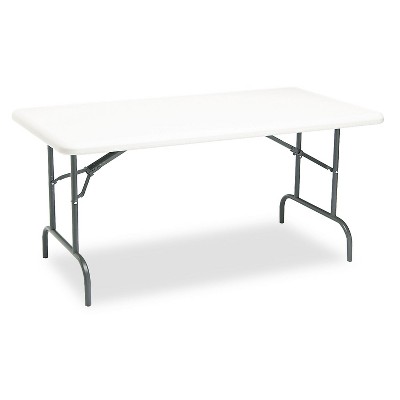Iceberg IndestrucTables Too 1200 Series Resin Folding Table 60w x 30d x 29h Platinum 65213
