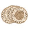 Saro Lifestyle Knotwork Rope Coaster (Set of 4), Beige, 4"x4" - 2 of 3