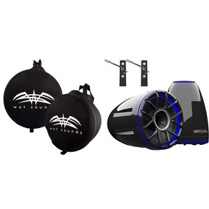 Wet Sounds REV-12-HD-XZ-B-X Tower Speakers w/ Grille, Mount Kit, Covers - 1 of 4
