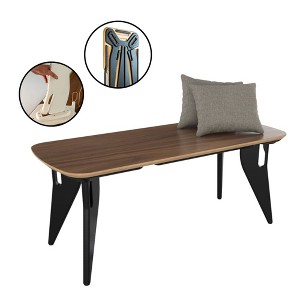 Hoek Bench, 42" x 18", Tool-Free One-Click Assembly, Minimalist & Sustainable Dining Seating, Modern Space Saving, Foldable & Portable - 1 of 4