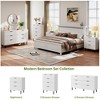 Modern Fluted 6-Drawer Dresser – Wide Chest with Metal Handles & Legs, Wooden Dresser TV Stand, Clothes Storage Organizer for Bedroom, Living Room - 4 of 4