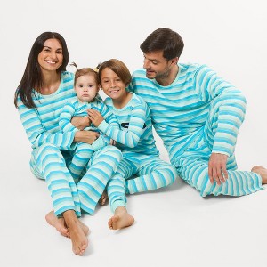 Leveret Matching Family Pajamas Orca Stripes - 1 of 4