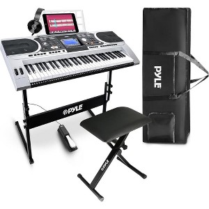 Karaoke Keyboard for Singing with 61 Keys, Waterproof Case, Stand, Pedal, and Headset - 1 of 4