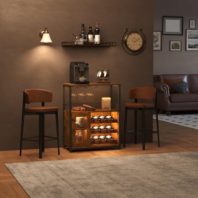 3-Tier Wine Bar Cabinet with Detachable Wine Rack and Drawer