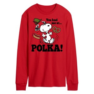 Men's - Peanuts - You Had Me At Polka Long Sleeve Graphic T-Shirt - 1 of 4