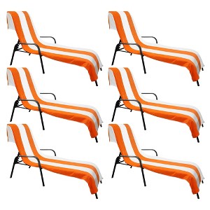 Cabana Striped Cotton Standard Size Towel/ Chaise Lounge Chair Cover Set by Blue Nile Mills - 1 of 4