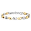 Black Bow Jewelry 14k Two Tone Gold 5mm Diamond Cut Link Bracelet 7 Inch - 3 of 4
