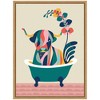Kate & Laurel All Things Decor 18"x24" Sylvie MCM Cow in Bathtub Framed Canvas by Rachel Lee Natural - 2 of 4