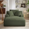Oversized Corduroy Modern Armless Chaise Lounge Chair with No Assembly Required and Comfy Sleeper Function - 4 of 4