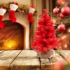 Northlight Pine Christmas Tree with Natural Jute Base - 18" - Scarlett Red - 2 of 3