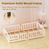 DoCred Toddler Floor Bed for Kids, Wood Floor Bed w/Slats & Fence for Girls and Boys, Montessori Bed Frame - 3 of 4
