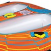 Connelly 67220001 Double Trouble 2 Person 66 x 72 Inch Partially Covered Cockpit Style Inflatable Boat Towable Water Inner Tube, Orange and Blue - 3 of 4