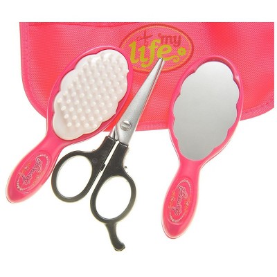 Insten Cute Little Girls Beauty Salon Fashion Girls Playset with Mirror, Hairdryer, Curling Iron & Accessories, Pretend Toys for Kids