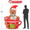 GAOMON 6FT Gingerbread Man Inflatable Christmas Decorations Outdoor, Cute Blow Up Hot Cocoa Cup Xmas Yard Decorations - 4 of 4