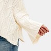 Knit & Lounge Women’s Open Knit Long Sleeve Crewneck Sweater Lightweight Cable Textured Soft Pullover Relaxed Fit - 3 of 4