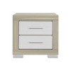 Vynxaria White Nightstand, Two-Toned Finish, Bar Handle Style, Spacious Drawers (18 7/8"x11"x4 2/8"), Block Style Legs - 3 of 4