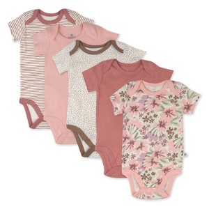Honest Baby 5-Pack Organic Cotton Short Sleeve Bodysuits - 1 of 4
