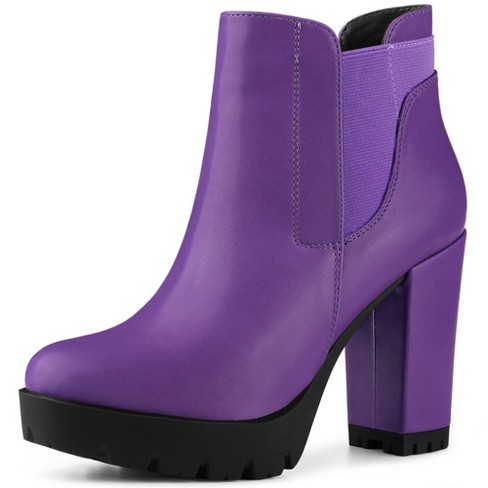 Purple chelsea boots on sale