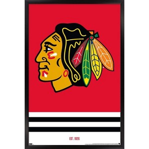 Trends International NHL Chicago Blackhawks - Logo 21 Framed Wall Poster Prints - 1 of 4