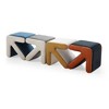 CAVINAS Modern Upholstered Velvet Ottoman Bench, Arrow-Patterned Ottoman Stool, Kids Stool Shoe Bench, Multifaceted Stool Ottoman, Ottoman Foot Rest - 3 of 4