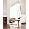 Beautyolove Arched Full Length Mirror, 71" x 30" Free Standing Floor Mirror, Modern Full Body Mirror with Stand, Gold - 3 of 4