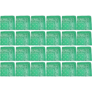 24 Pack Cotton Bandanas Paisley Design Bulk Set for Events, Crafts, Teams - 1 of 4