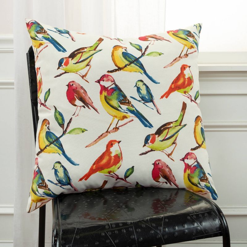 22&#34;x22&#34; Oversize Poly-Filled Birds Indoor/Outdoor Square Throw Pillow White - Rizzy Home, 6 of 7