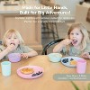 LunaLulinlk Kid-Sized Bamboo Plates, 4 Pack, Without Lids - 3 of 4