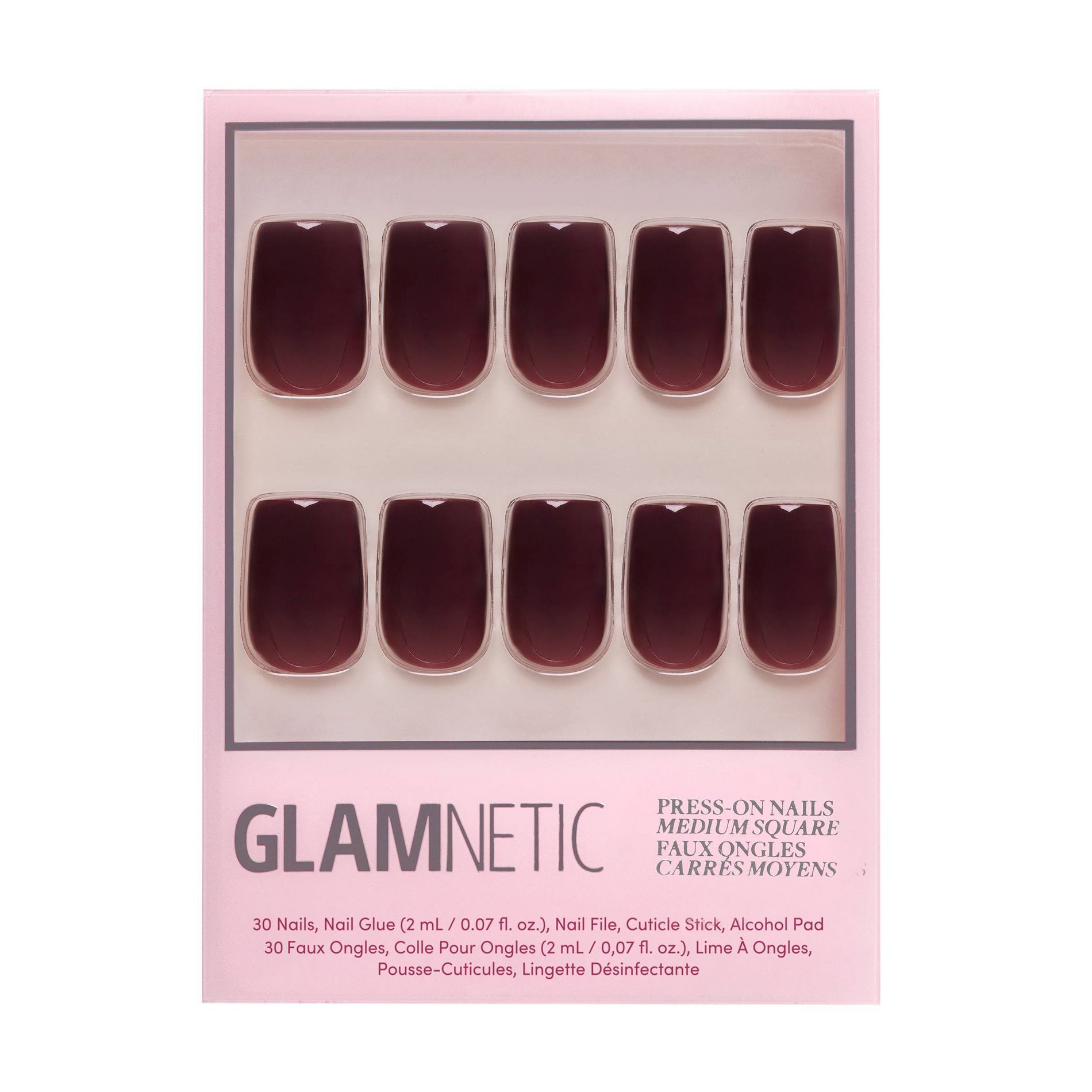 Glamnetic Fake Nails - Cherry Mocha - 30ct - Beauty Studio