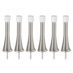 Unique Bargains Spring Steel Rubber Bumper Tips Door Stop - 1 of 4