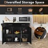 Tangkula Kitchen Island Trolley Cart Wood Top Rolling Storage Cabinet w/Knife Block Black - 4 of 4