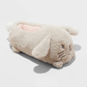 Toddler Bunny Character Slippers - Cat & Jack™ Brown - 1 of 4