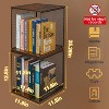 Attop 2 Cube Organizer Bookshelves DIY Variable Stackable Cube Storage Organizer for Living Room,Small Bookshelf Black Brown Wooden,No Vinyl Storage - 3 of 4
