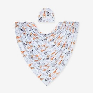 Juniors Zoo Babies Swaddle And Beanie Set - Posh Peanut - 1 of 4
