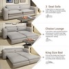 GDFStudio Odette Modern 93" King Size 3-Seater Convertible Teddy Upholstered Sofa Bed with 2 Lumbar Pillows - 4 of 4