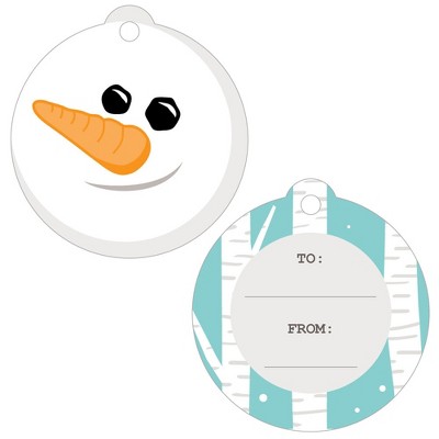 Big Dot of Happiness Let It Snow - Snowman - Holiday and Christmas to and from Favor Gift Tags (Set of 20)