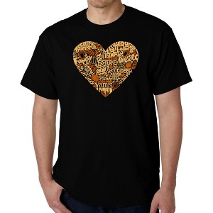 LA Pop Art Thanksgiving Heart - Men's Word Art T-Shirt - 1 of 4