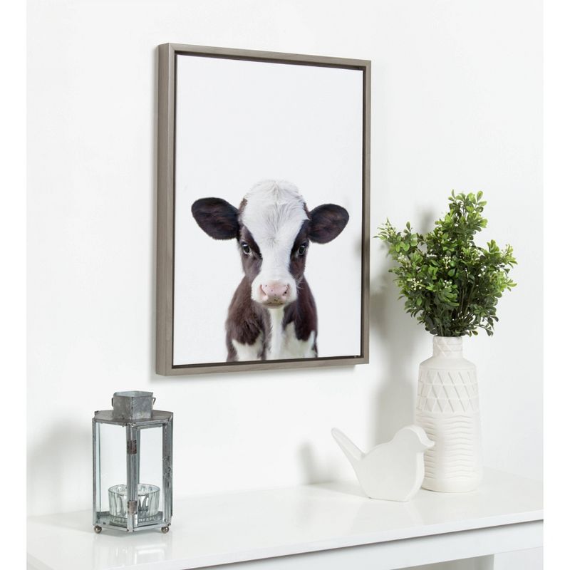 18" x 24" Sylvie Baby Cow Portrait Framed Canvas by Amy Peterson - Kate & Laurel All Things Decor, 5 of 6