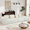 Modern 110" Modular Sectional Sofa with 4 Cushions, Tufted Design 3-Piece Removable Set, Free Combination - 3 of 4