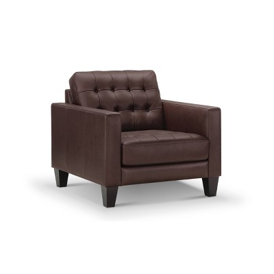 Tova Leather Chair Brown - Abbyson Living