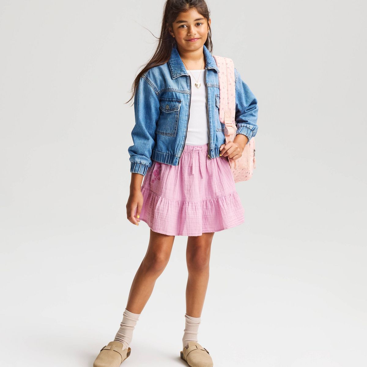 Girls' Floral Embroidered Gauze Skort - Cat & Jack™ - thumbnail 6