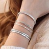 Thin Hammered Cuff, Sterling Silver, 14K Gold Fill Rose Gold Fill, Delicate Handmade Stacking Bracelet for Women - 3 of 4